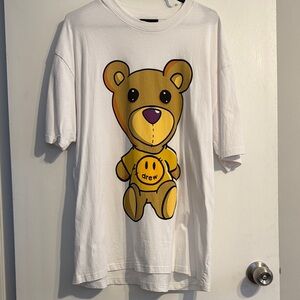 DREW White Tee with Yellow Bear Graphic